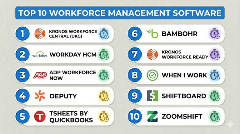 Best Work Programs Top 10 Workforce Management Software: Features, Pros, Cons & Comparison ...