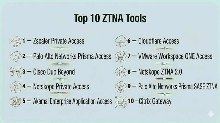 Top 10 Zero Trust Network Access (ZTNA): Features, Pros, Cons ...