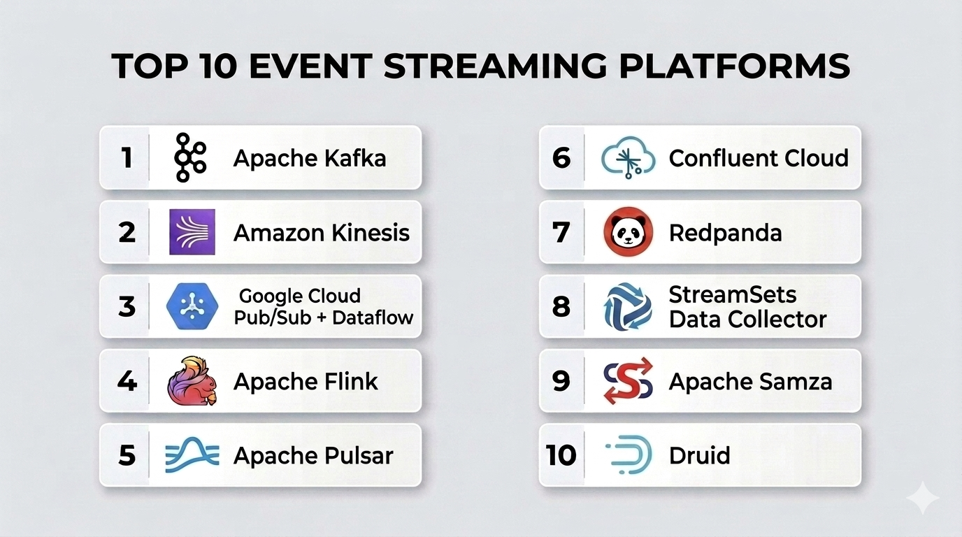 Top 10 Event Streaming Platforms: Features, Pros, Cons & Comparison ...
