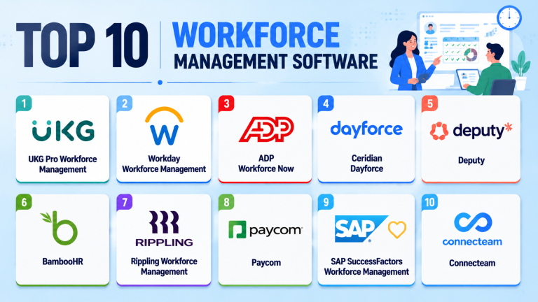 Top 10 Workforce Management Software: Features, Pros, Cons & Comparison ...